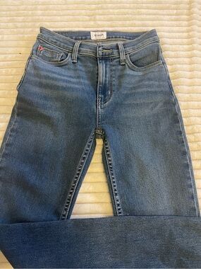 Hudson Denim “Blair”Jeans in Mid Blue with Gold Stitching New
